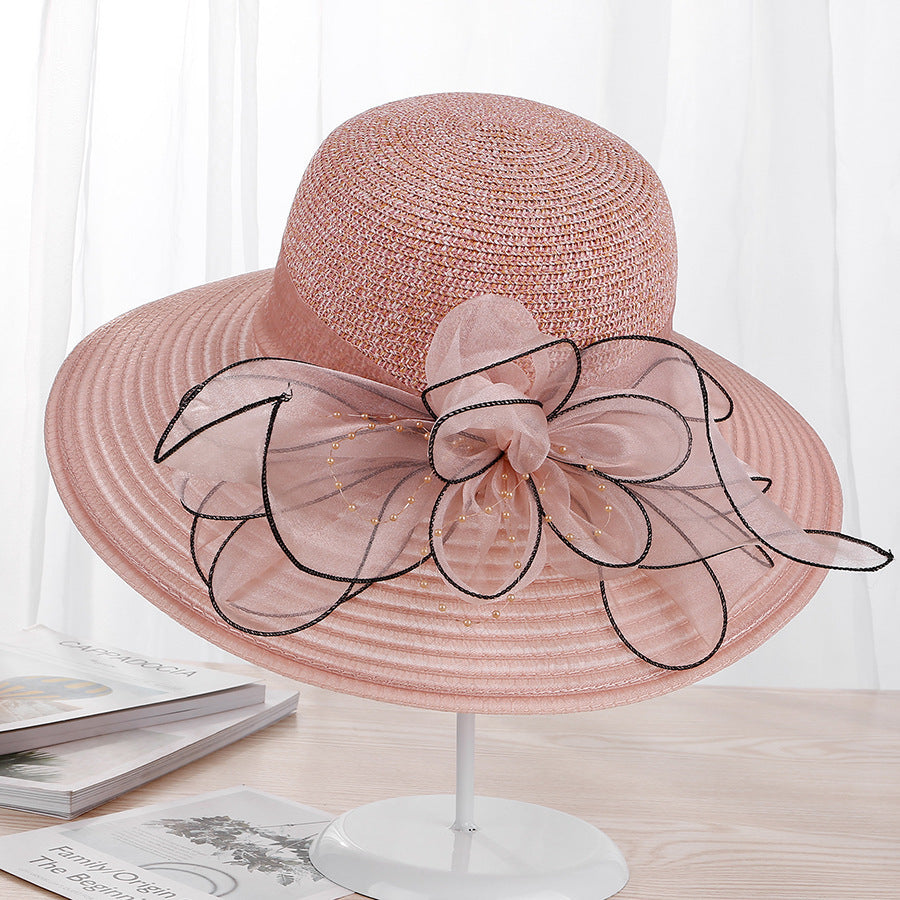The Grand Garden Sun Hat – Organza Flower Wide-Brim Hat