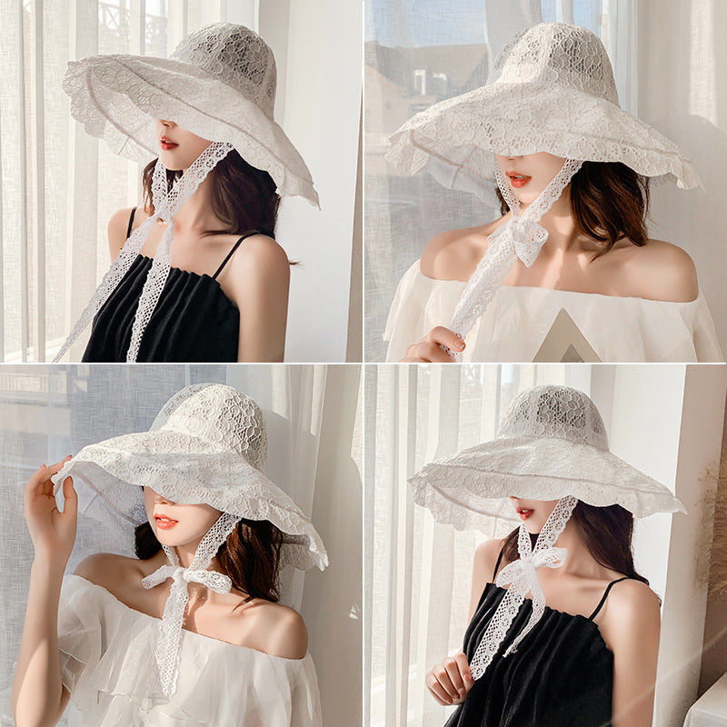 Sunlit Garden Lace Hat – Elegant Wide-Brim Summer Hat