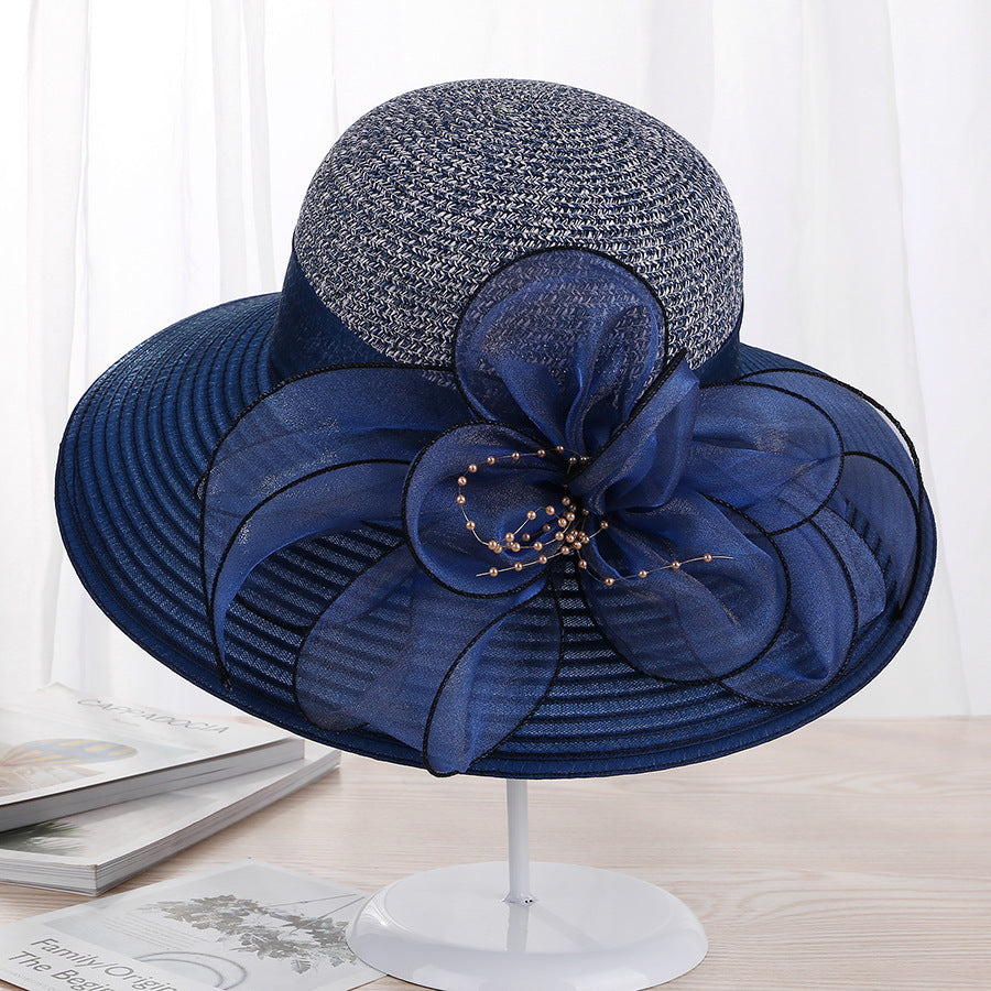The Grand Garden Sun Hat – Organza Flower Wide-Brim Hat