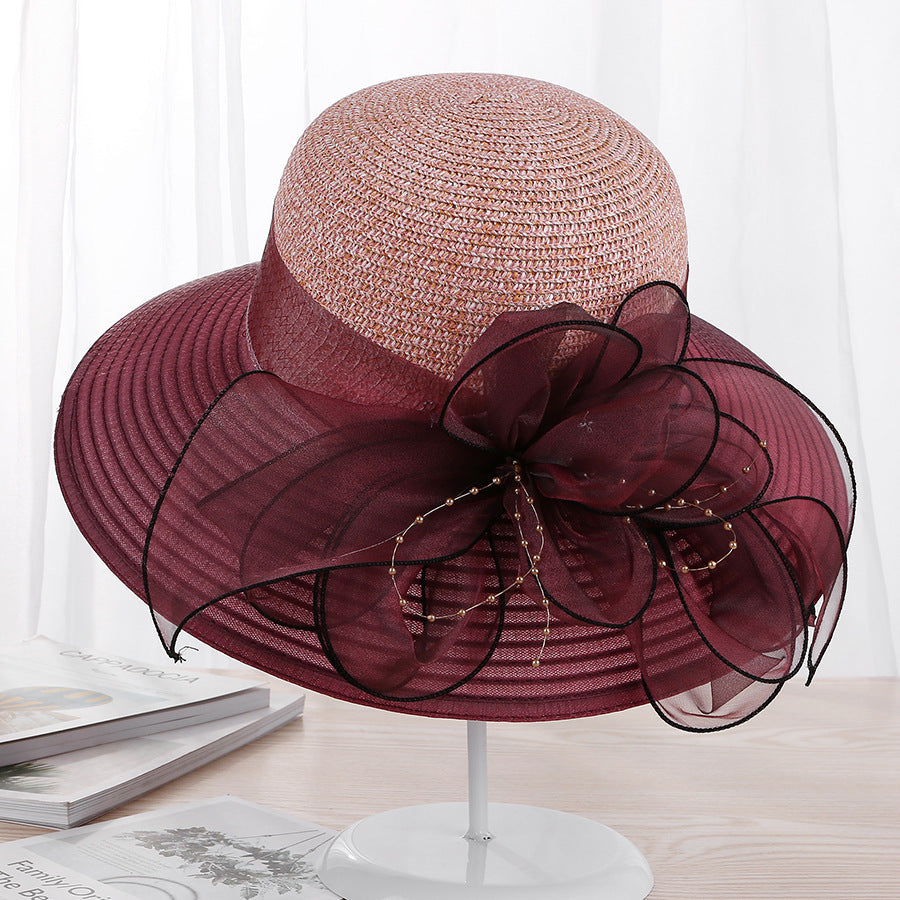 The Grand Garden Sun Hat – Organza Flower Wide-Brim Hat