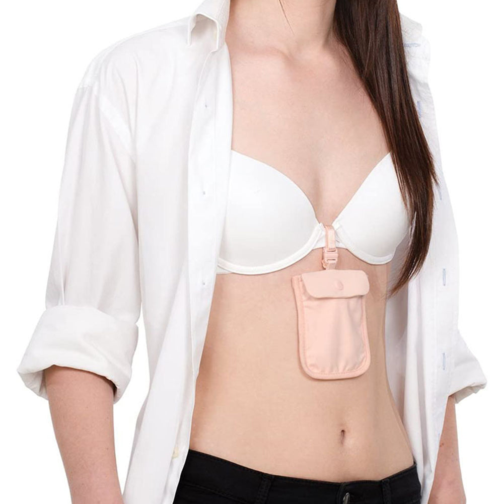 Hidden Bra Travel Wallet – RFID Blocking Anti-Theft Pocket