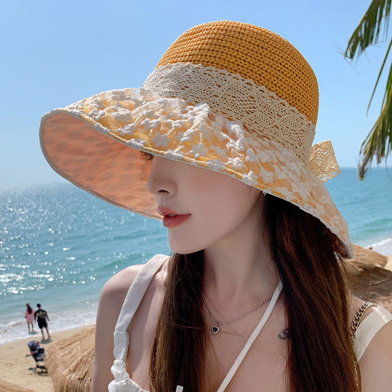 The Seaside Lace Sun Hat – Foldable Summer Elegance