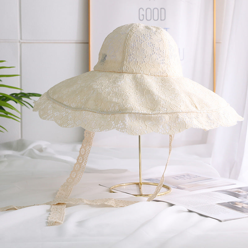 Sunlit Garden Lace Hat – Elegant Wide-Brim Summer Hat